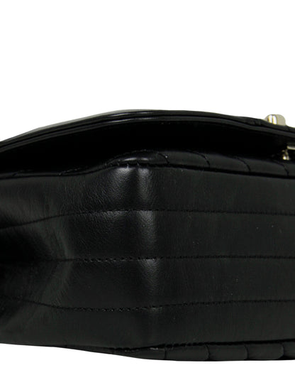 Chanel Black Lambskin Chevron Mini Statement Flap Bag