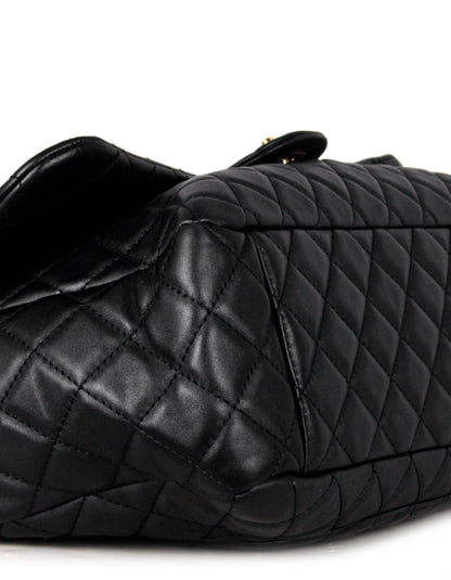 Chanel Black Leather Quilted XXL Airlines Flap Bag