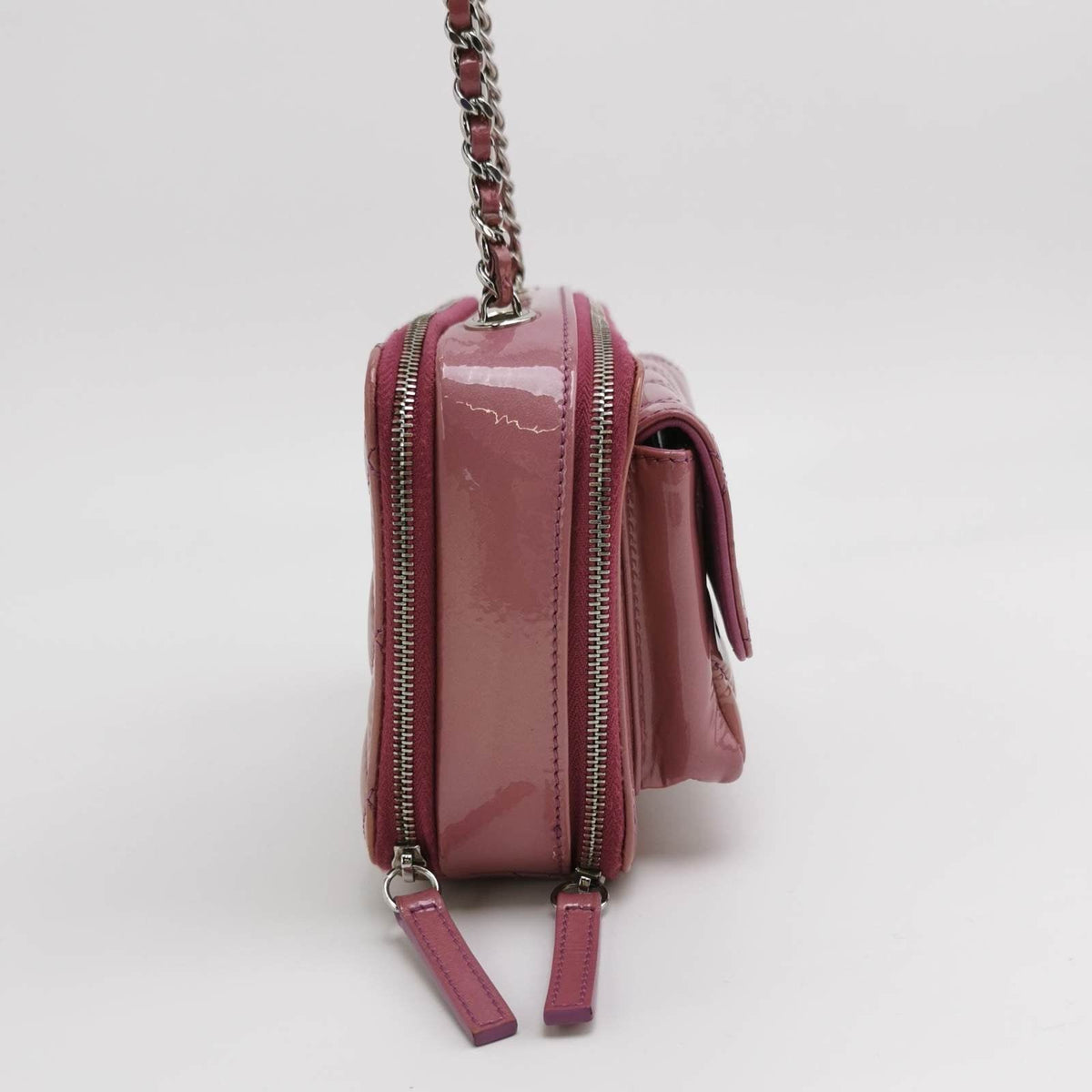 Chanel Pocket Box Camera Bag 2014-2015 Small Pink Lavendar Patent Leather