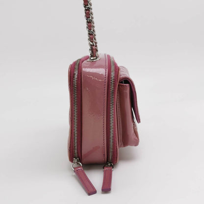 Chanel Pocket Box Camera Bag 2014-2015 Small Pink Lavendar Patent Leather