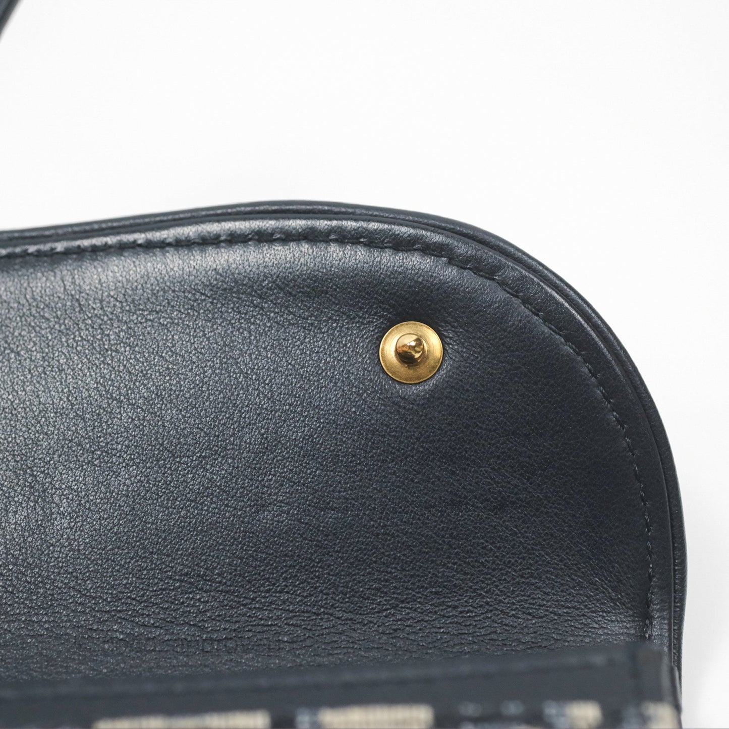 Christian Dior Saddle Wallet On Chain Navy Oblique Jacquard