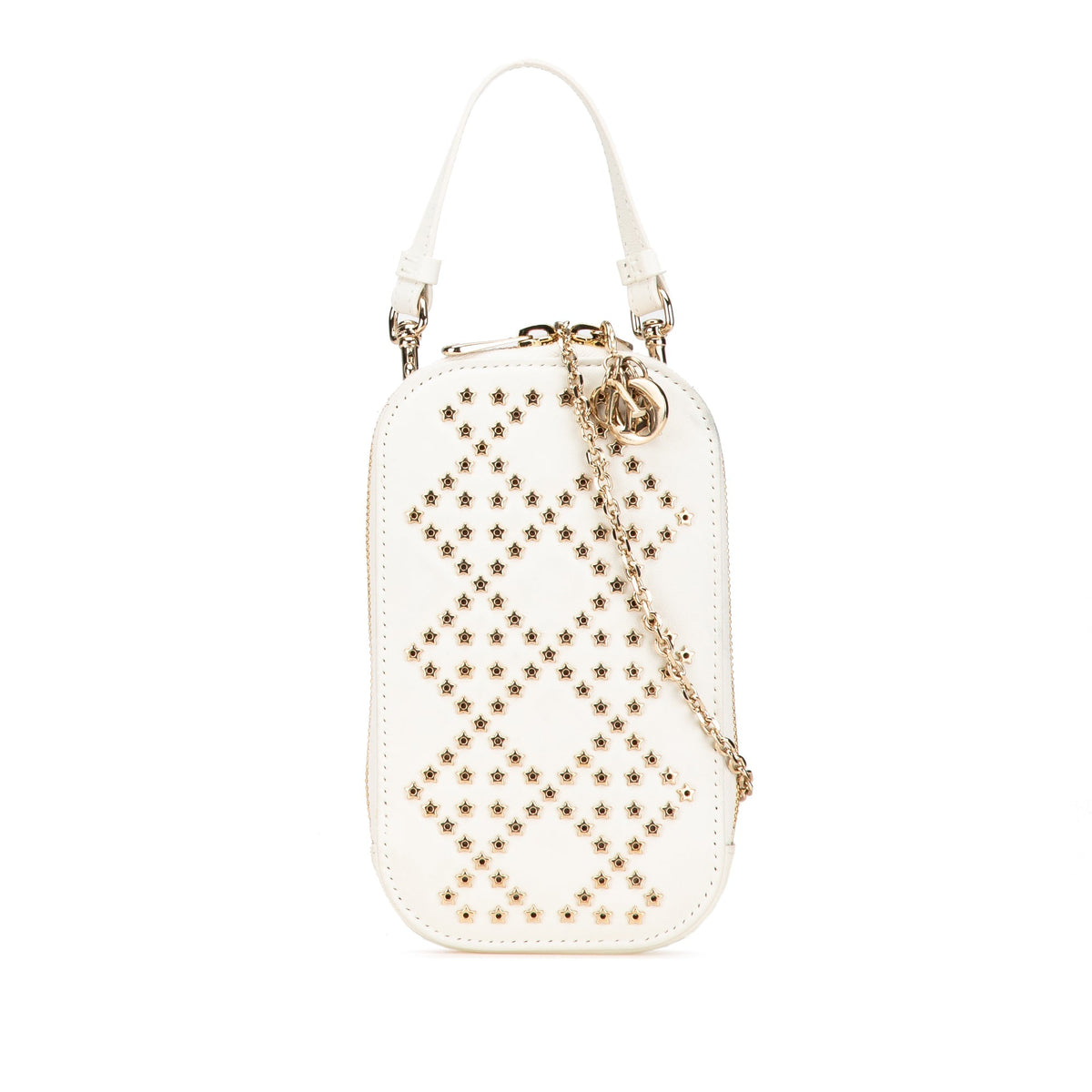 Lambskin Cannage Star Studded Lady Dior Call'in Phone Holder