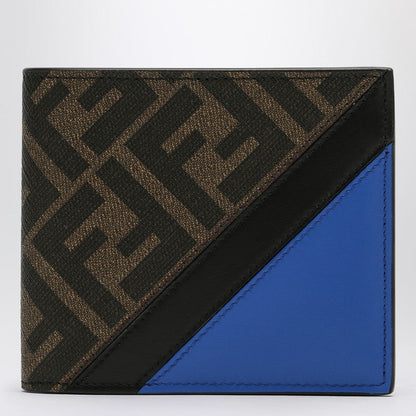 Fendi Bi-Fold Diagonal Ff Canvas Wallet Brown Men