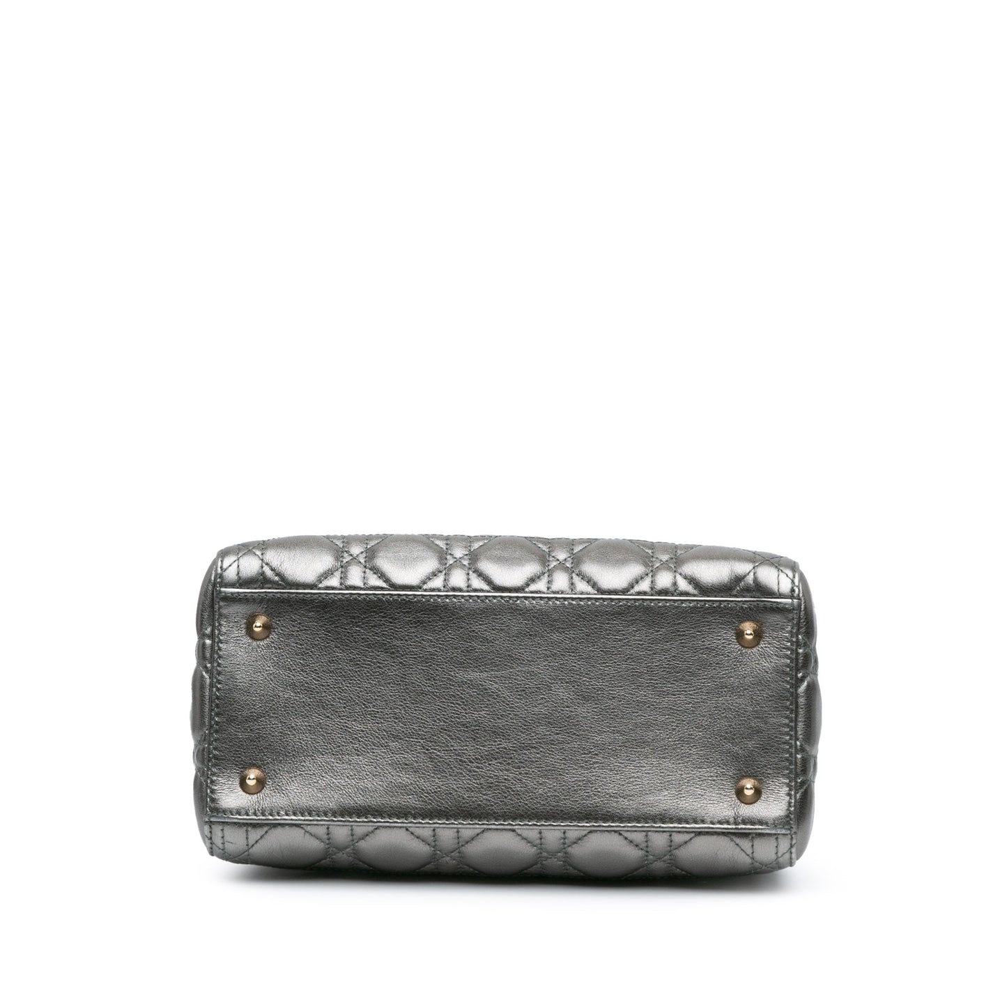 Medium Metallic Calfskin Cannage Lady Dior