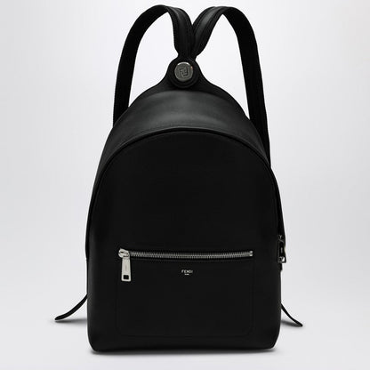Fendi Black Leather Chiodo Medium Backpack Men