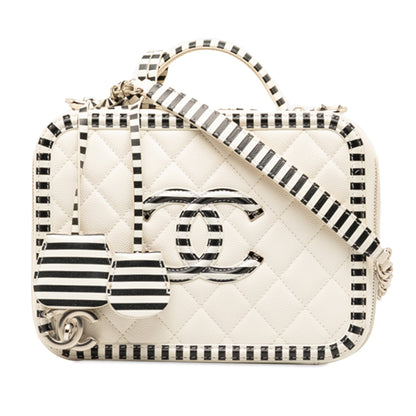 CHANEL Medium Caviar CC Filigree Vanity Case Satchel