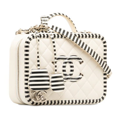 CHANEL Medium Caviar CC Filigree Vanity Case Satchel