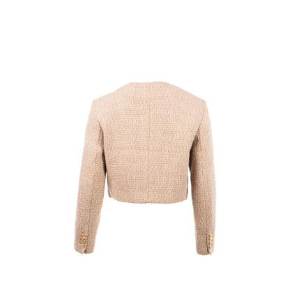 Celine size 34 Chasseur Jacket in Braided Boucle Tweed Corde beige