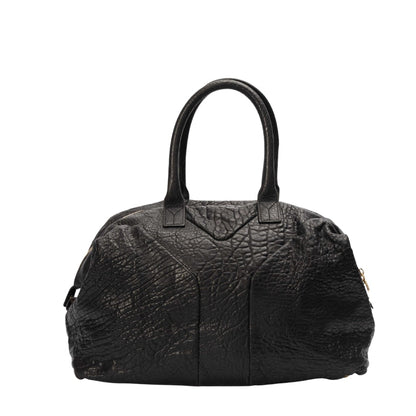 Yves Saint Laurent Black Leather Easy Y Boston Bag
