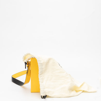 Fendi Vitello Logo Yellow Vertical Box Bag