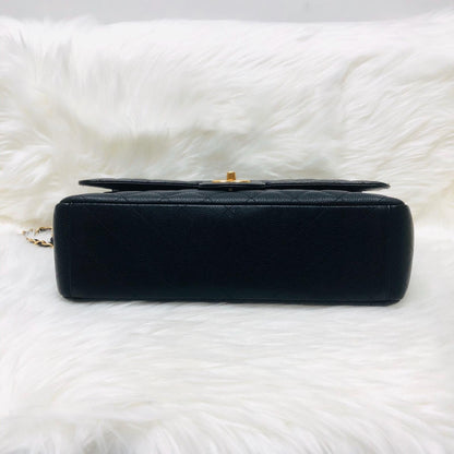 Classic Double Flap Caviar Leather Maxi Black GHW