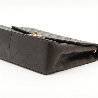 CHANEL DECAMATRASE Lambskinkin Single Flap Double Chain Bag Black Gold  4th