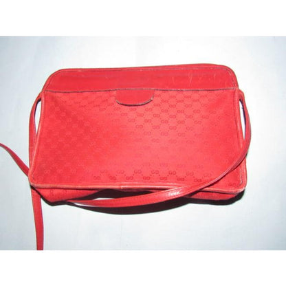 Gucci Vintage Purses Red Gg Canvas Clutch