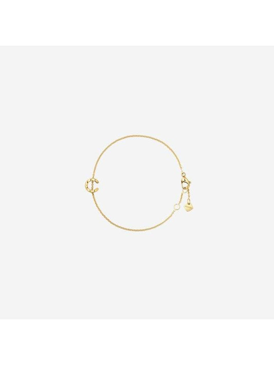 Coco Quilted Motif Chain Bracelet Yellow Gold Chanel