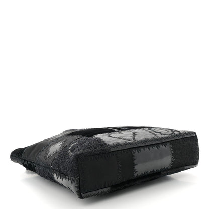 Tweed Patchwork Tote Black