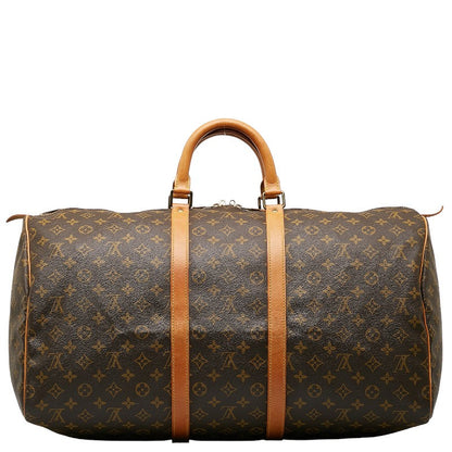 Louis Vuitton Monogram Keepall 55 Boston Bag Travel Bag M41424 Brown
