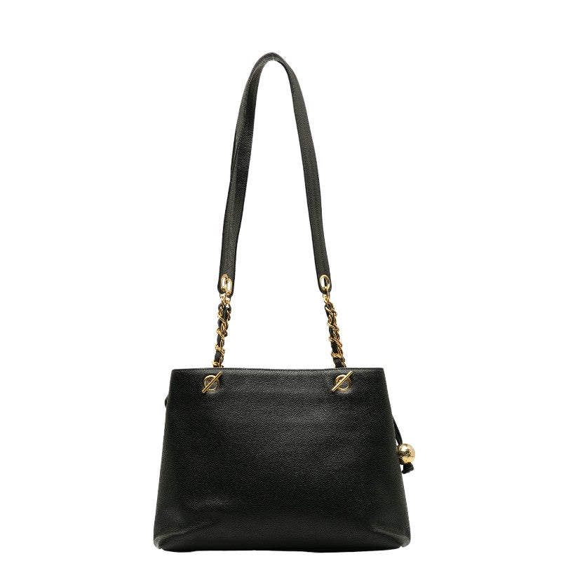 Chanel Vintage Shoulder Bag in Caviar Leather Black