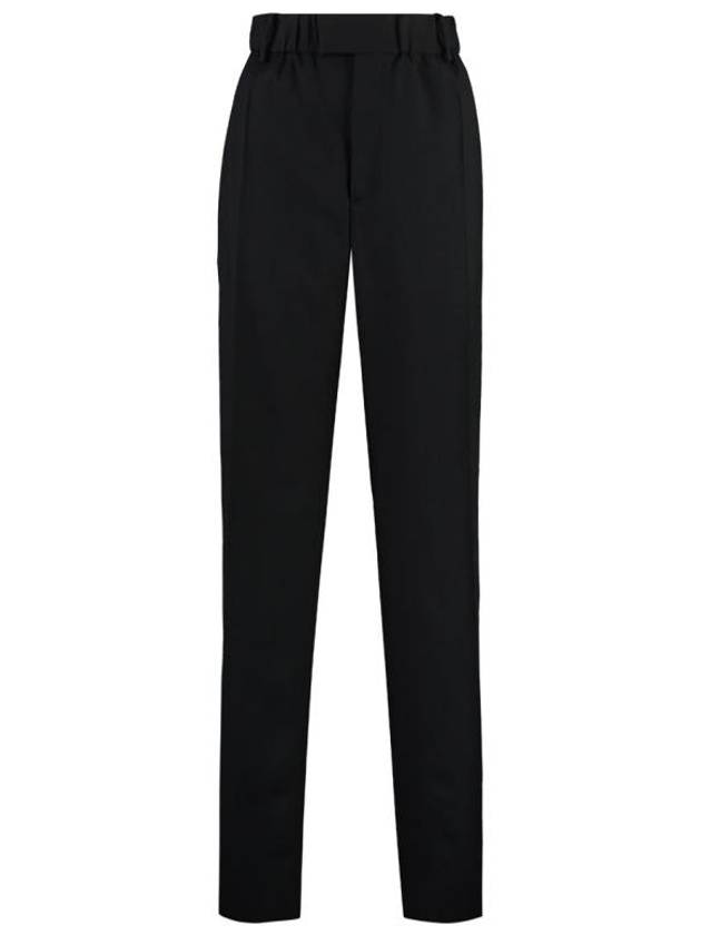 Luxury Bottega Veneta Light Wool Wide Leg Pants Black