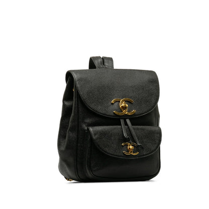 Chanel Vintage Decacoco Cocomark Rucksack Black Caviar   CHANEL