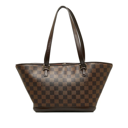 Louis Vuitton PM Handbag N51121 Brown PVC Leather Lady Louis Vuitton