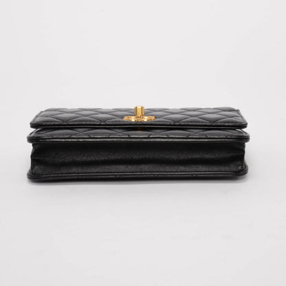 Chanel Black Quilted Lambskin Pillow Crush Wallet On Chain