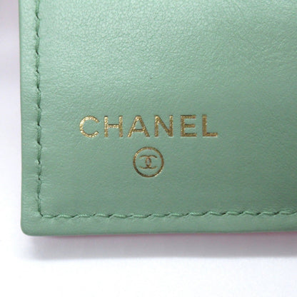 Chanel Three Fold Wallet Three Folded Wallet Caviar S (Green )  Black