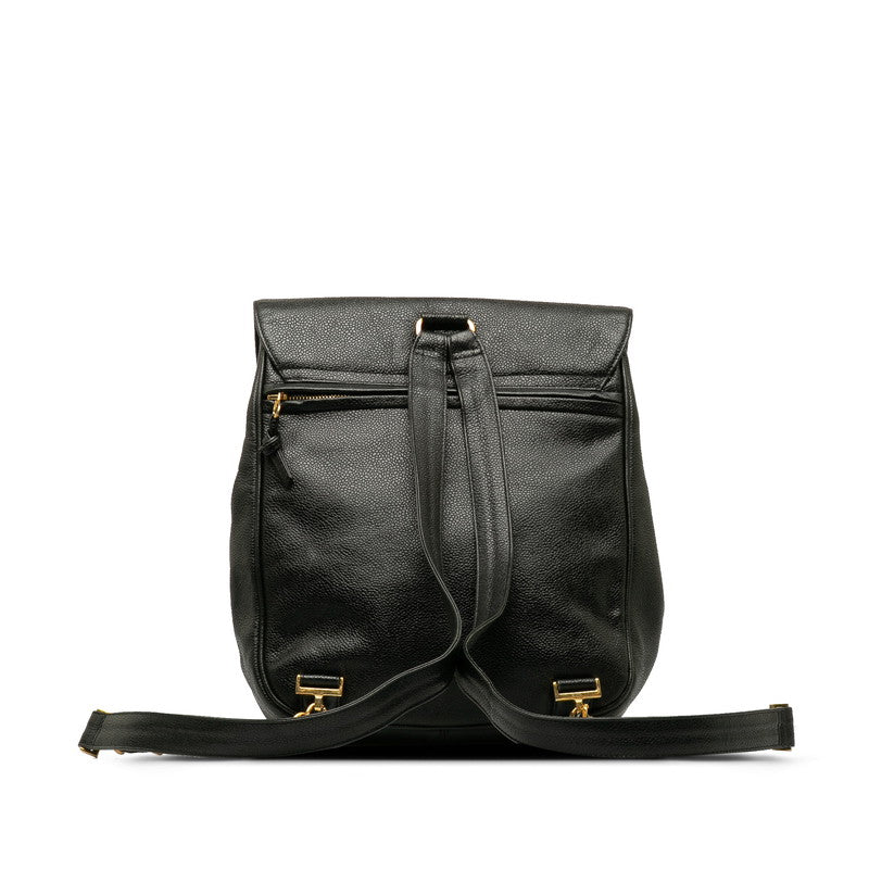 Chanel Vintage Decacoco Cocomark Rucksack Black Caviar   CHANEL
