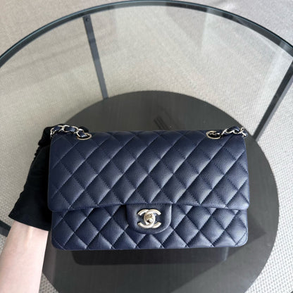 Chanel Classic Flap Medium - Caviar 25CM Quilted Midnight Blue Gold Hardware Series 31