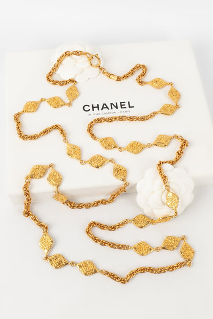 Collier / sautoir en métal doré Chanel