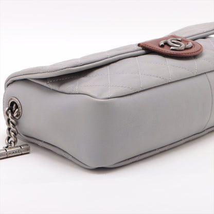 Chanel Matrasse  Chain Shoulder Bag Grey x Brown Gummetal G