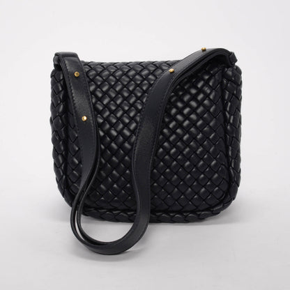 Bottega Veneta Navy Intrecciato Small Cobble Bag