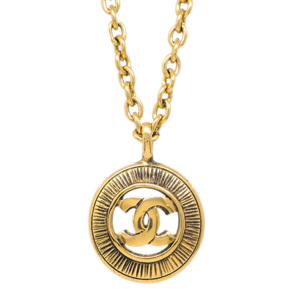 Chanel Gold Medallion Pendant Necklace 3242