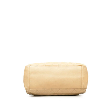 Chanel Mattress Chain  Bag Beige ilver Caviar S Lady Chanel