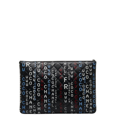 Chanel Matrases Typography Cocomark econd Bag Cratch Bag Black Multicolor in  CHANEL
