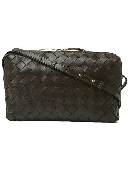 Luxury Bottega Veneta Intrecciato Leather Mini Cross Bag Brown