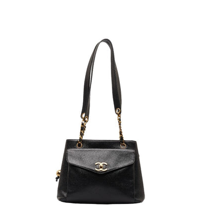 Chanel Coco Chain Shoulder Bag A08036 Black Caviar S  Chanel