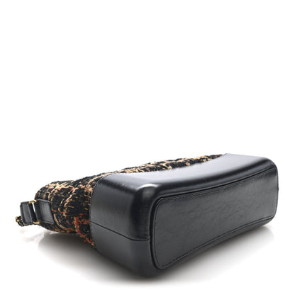 Tweed Calfskin Medium Gabrielle Hobo Black Brown
