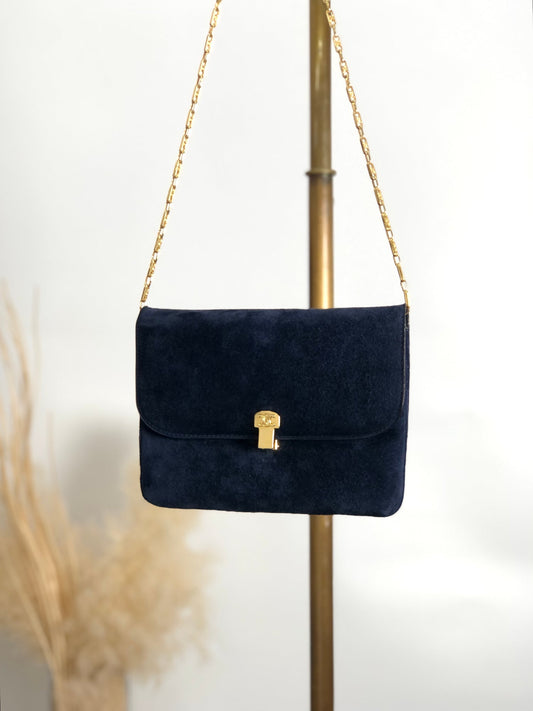 CELINE  Chain Shoulder bag Navy Vintage bppgsa