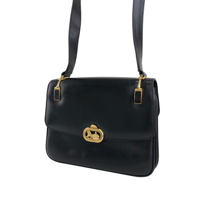 CELINE Horse Carriage Shoulder bag Black Vintage s2znbb