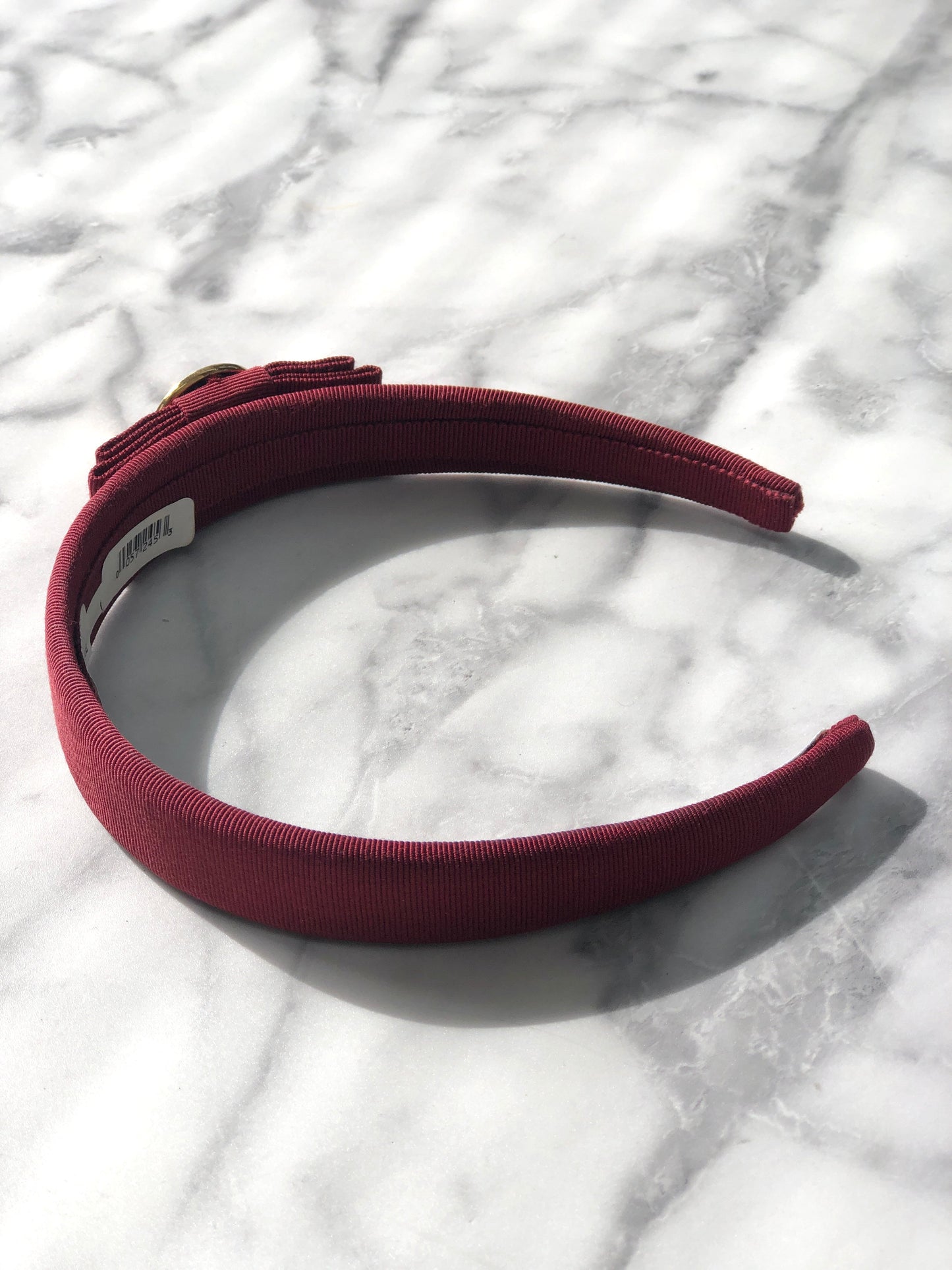 CELINE Starball Ribbon Fabric headband burgundy Vintage hjb2bi