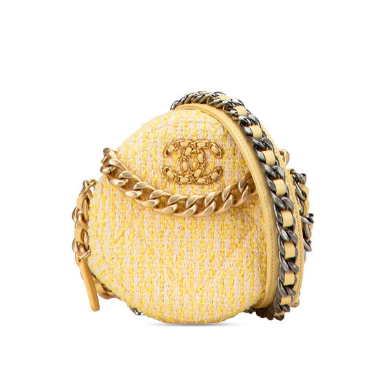 Chanel Coco Mark Tweed Leather Shoulder Bag