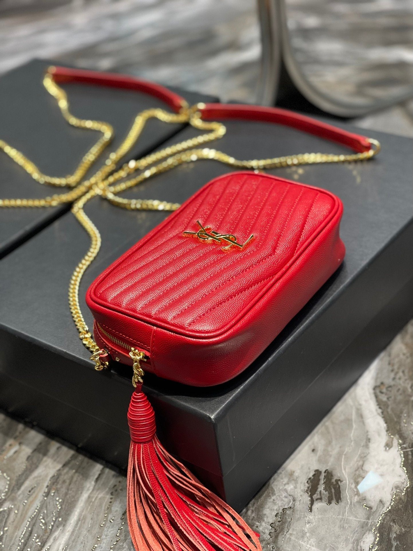 Yves Saint Laurent Lou Mini Bag Red