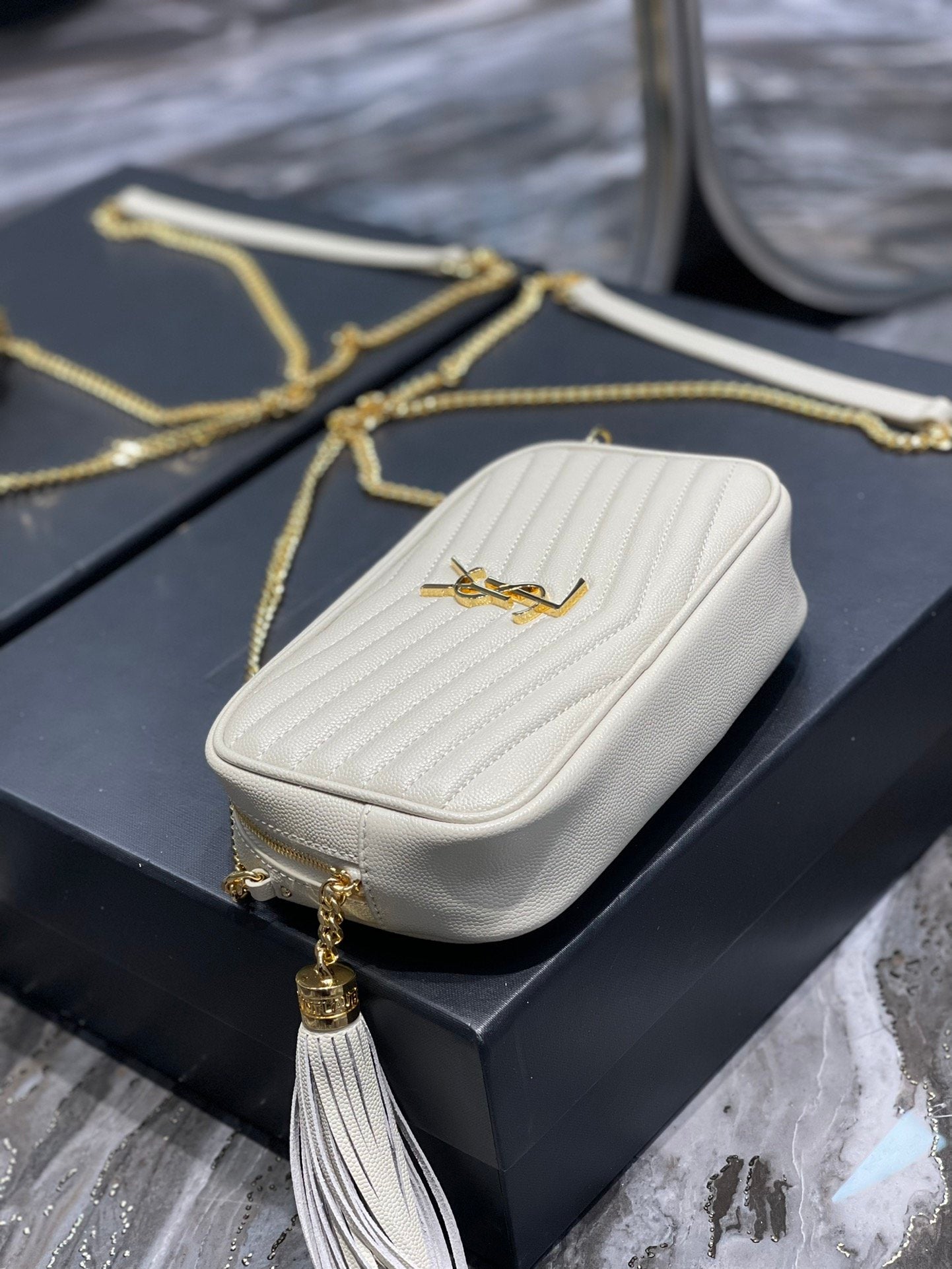 Yves Saint Laurent Lou Mini Bag White