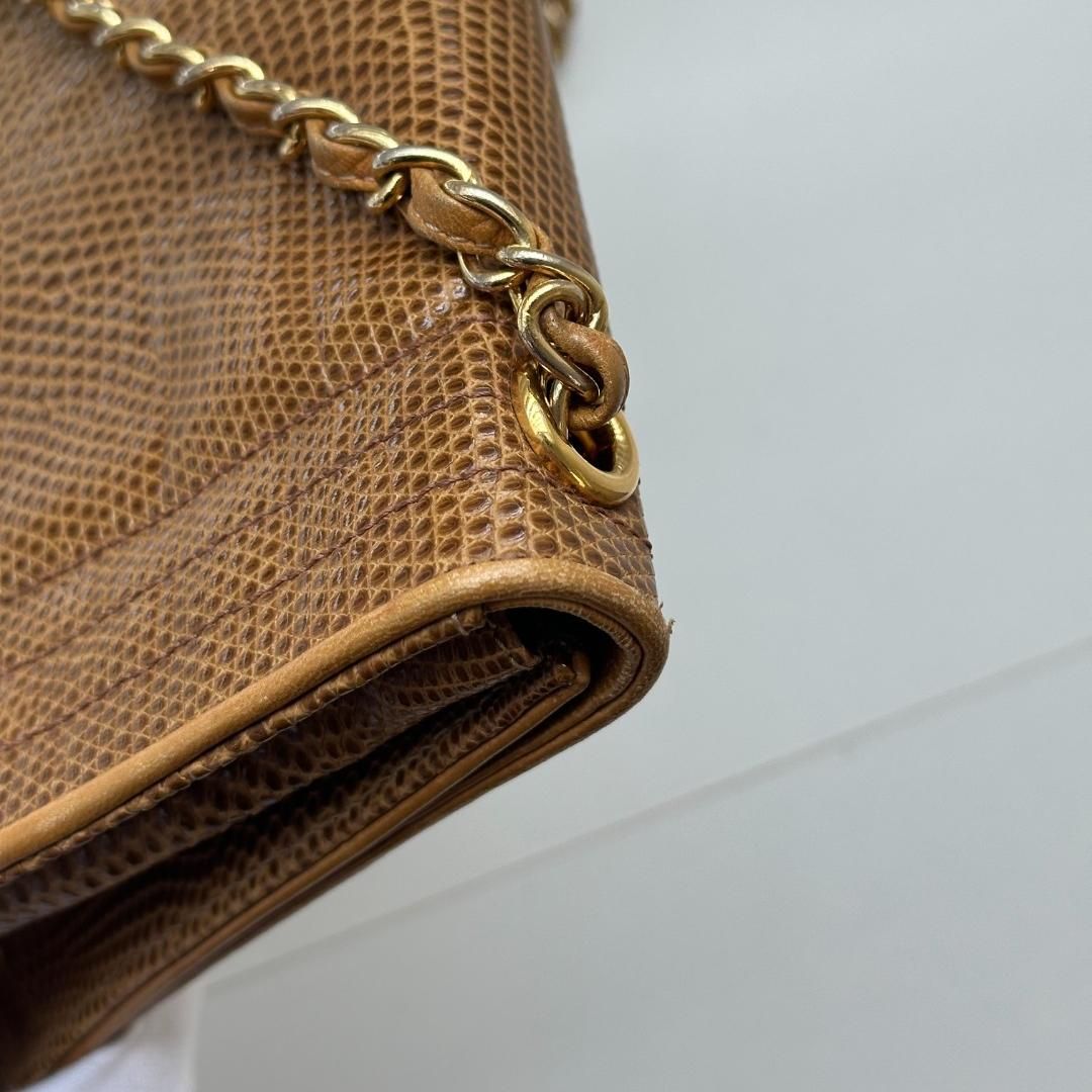Chanel Flap Convertible Caramel Lizard Skin Bag For Sale at stDibs | lizard chanel bag, chanel lizard flap bag MR