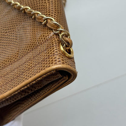 Chanel Flap Convertible Caramel Lizard Skin Bag For Sale at stDibs | lizard chanel bag, chanel lizard flap bag MR
