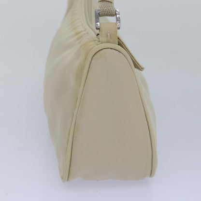 PRADA Nylon Hand Bag Cream Auth 80077