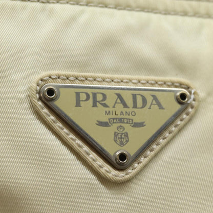 PRADA Nylon Tote Bag Beige Auth 80097