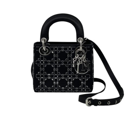Lady Dior Mini Satin Crystal Cannage Black SHW