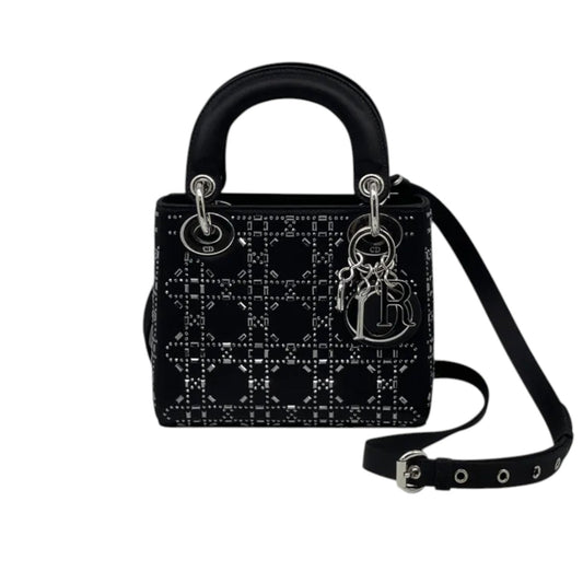 Lady Dior Mini Satin Crystal Cannage Black SHW
