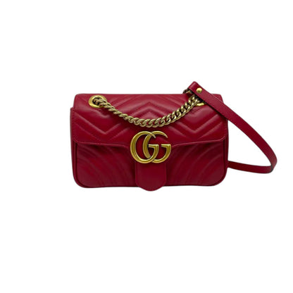 Gucci GG Marmont Mini Calfskin Matelasse Red GHW